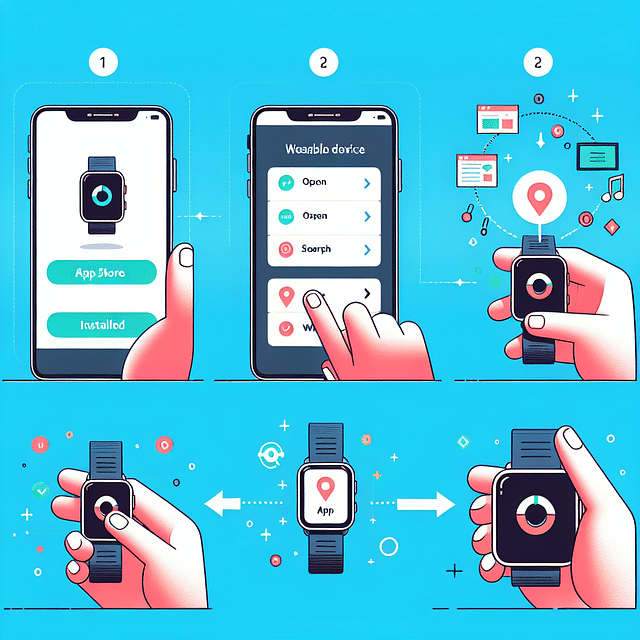 smartphone installing wearable device app