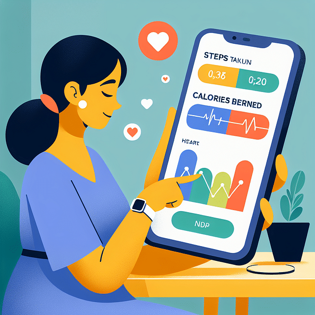 user reviewing health data on app