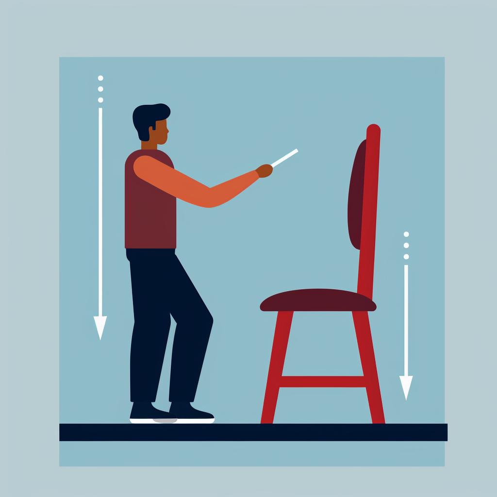 Person adjusting the height of a chair