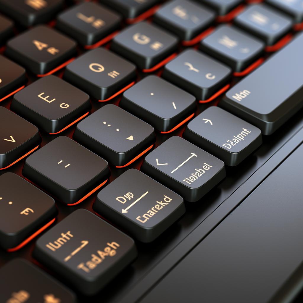 Close up of hotkeys on a large print keyboard