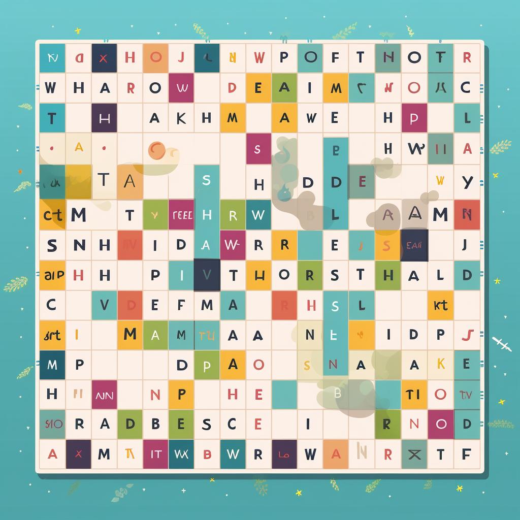 The game board of Words with Friends 2 with multiple words placed