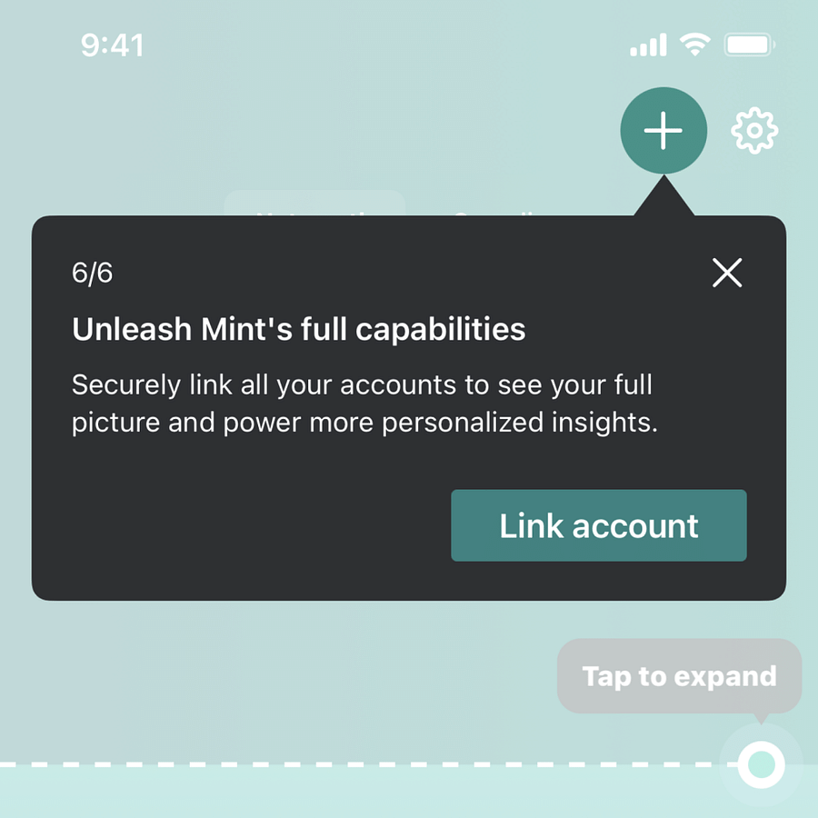 Screenshot of Mint personal finance app interface