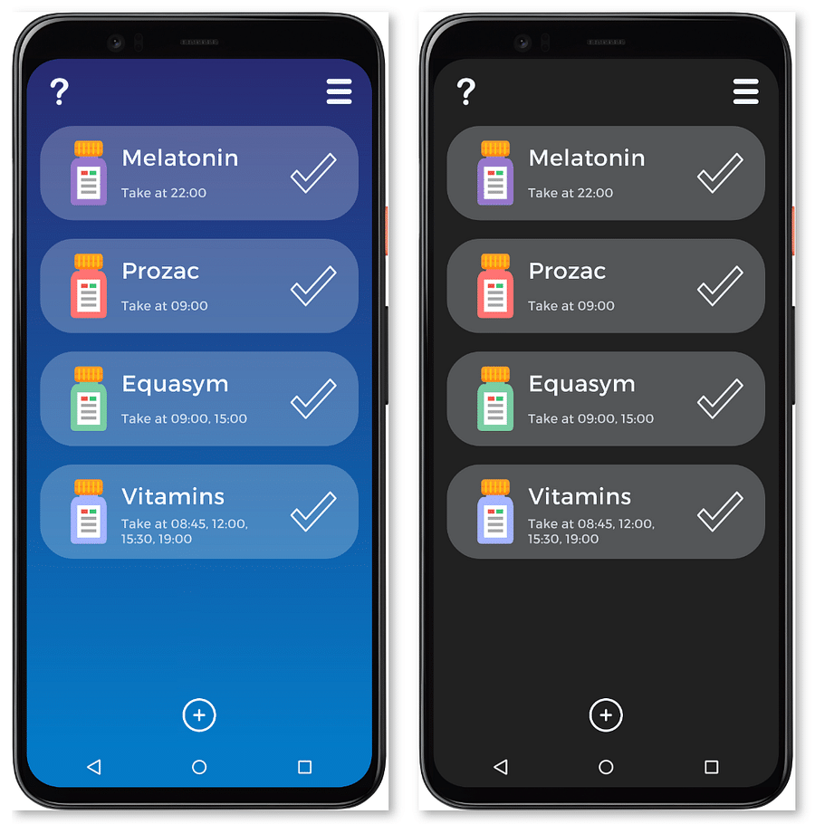 Screenshot of the Pill Reminder and Medication Tracker by Medisafe app interface